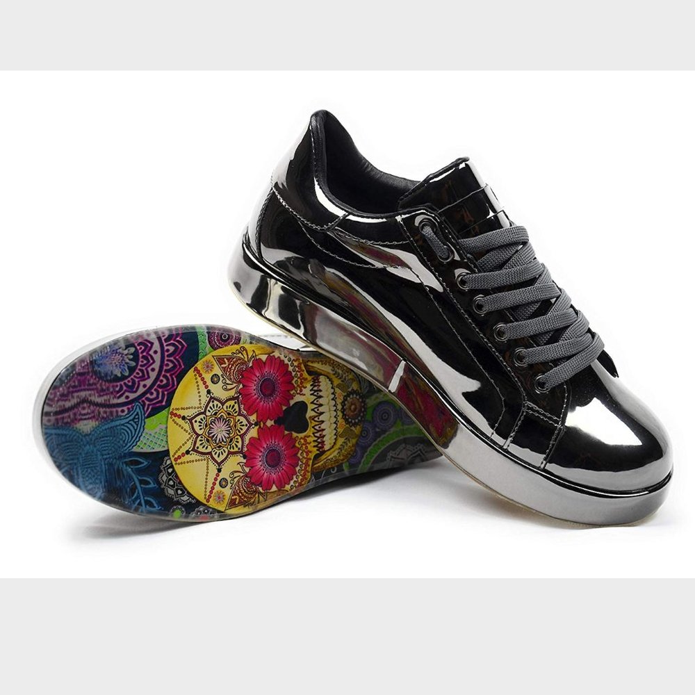 Shiny Black Women's Sneakers